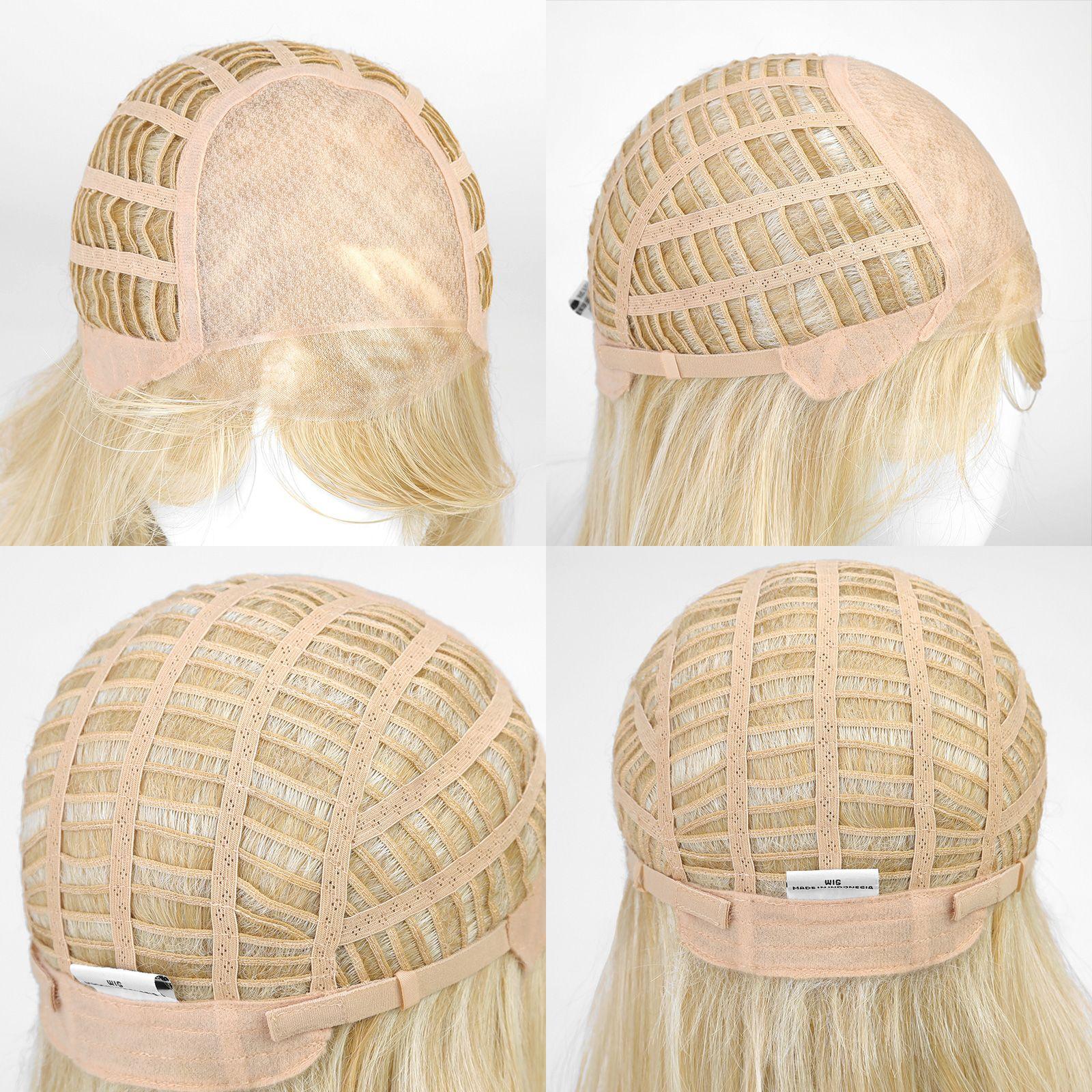 【Kate】MONO Monofilament Handmade Wig 6*5 Full Monofilament Hand Tied Top WIg 16 Inch Pure Blonde Straight Layered Mono Lace Wig