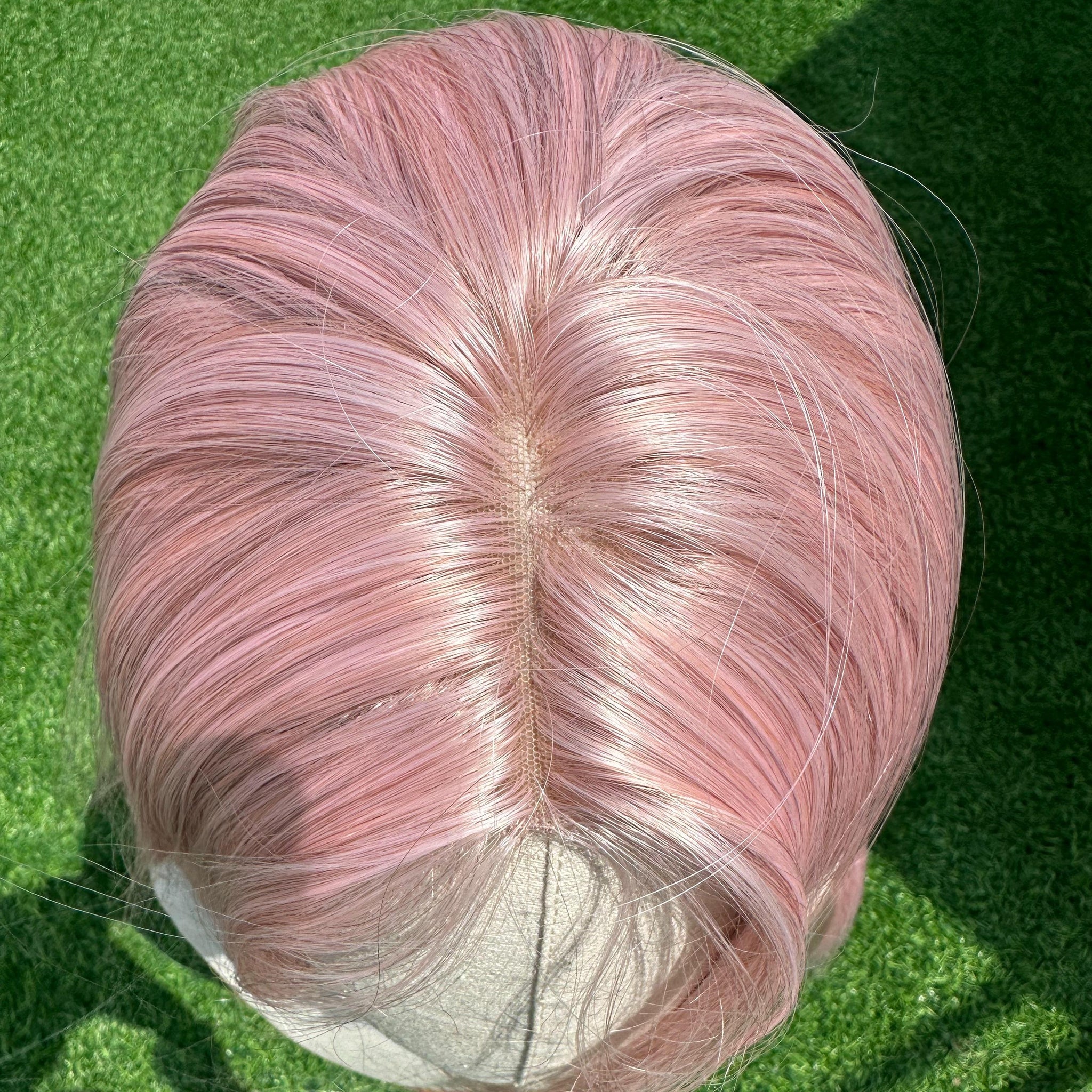 【Dolce】Wigked Nano Lace 22 Inches Low Density Metallic Pink, Layered Long Style, Middle Part with Baby Hairs.