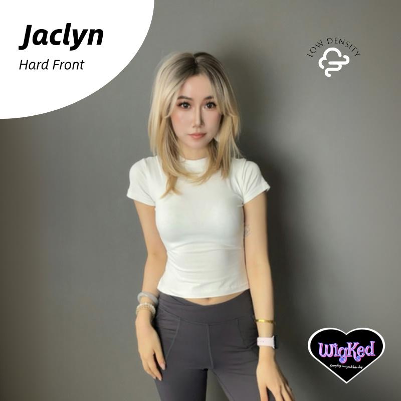 【Jaclyn】16 Inch Low Density Mixed Blonde Wolfcut Straight Synthetic HairWigs, With Curtain Bangs and Dark Roots, for Daily, Party or Cosplay Use, Adjustable&Glueluess, USA Stocked