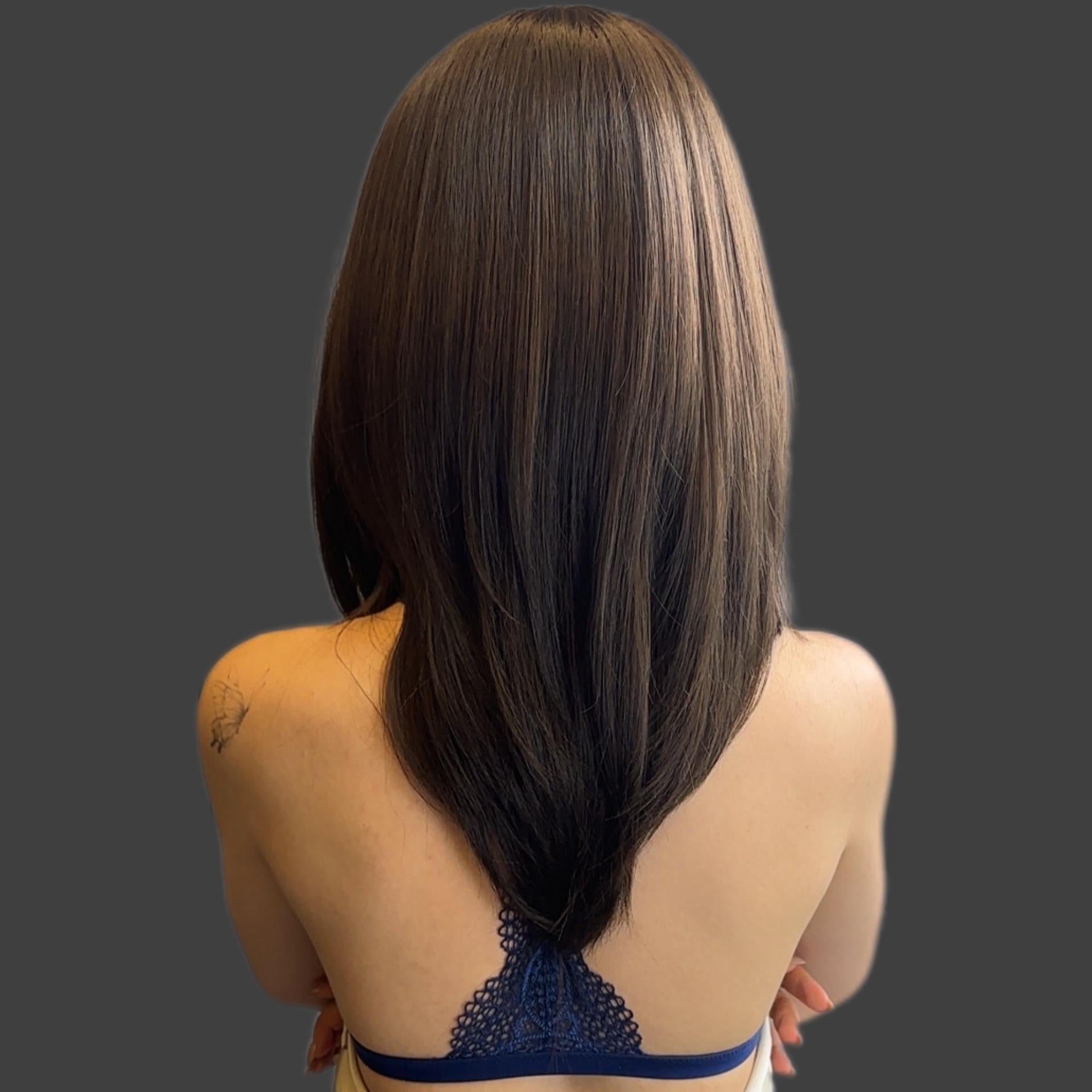 【Millie】16 Inch Blacktea Color Wolfcut Straight Synthetic HairWigs, With Curtain Bangs, for Daily, Party or Cosplay Use, Adjustable&Glueluess, USA Stocked