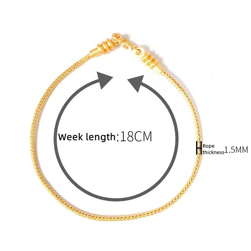 【E802】 Gold metal bracelet soft rope - Wholesale DIY