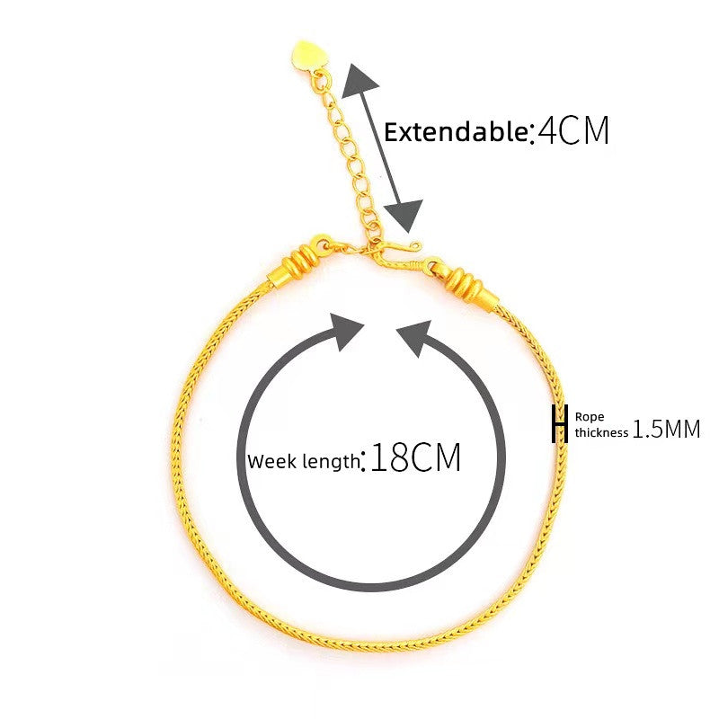 【E802】 Gold metal bracelet soft rope - Wholesale DIY