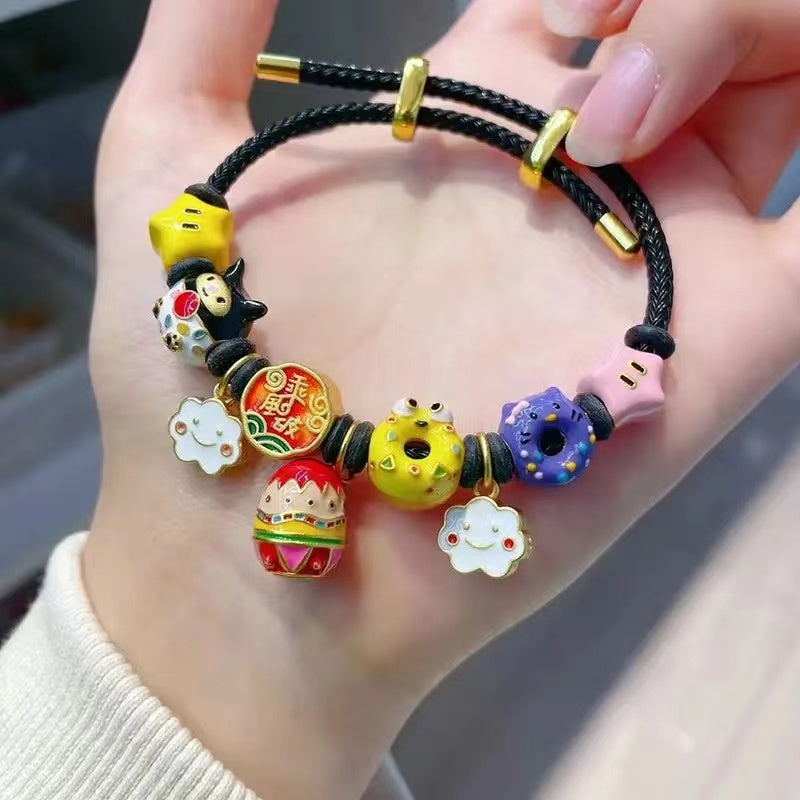 【B0116】Sand gold beads wire rope bracelet