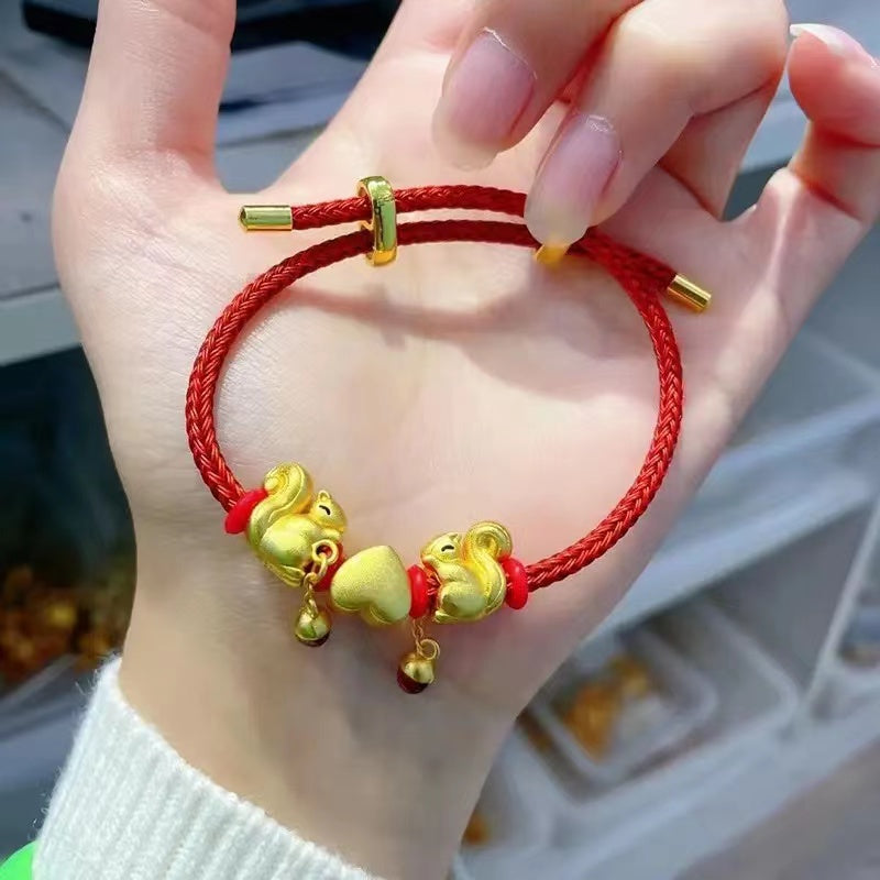 【B0116】Sand gold beads wire rope bracelet