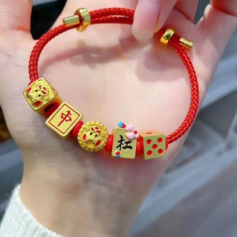 【B0116】Sand gold beads wire rope bracelet