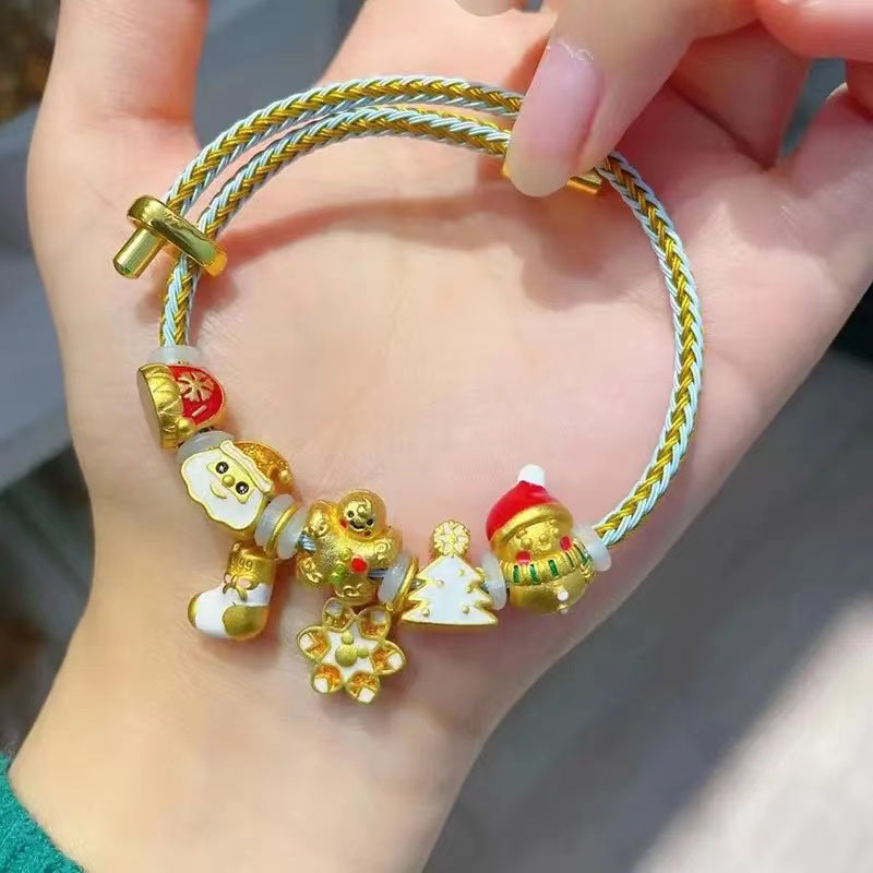 【B0116】Sand gold beads wire rope bracelet