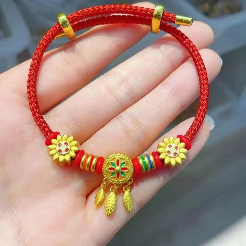 【B0116】Sand gold beads wire rope bracelet