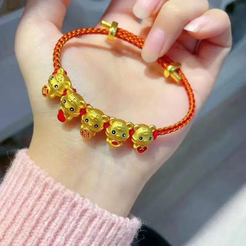 【B0116】Sand gold beads wire rope bracelet