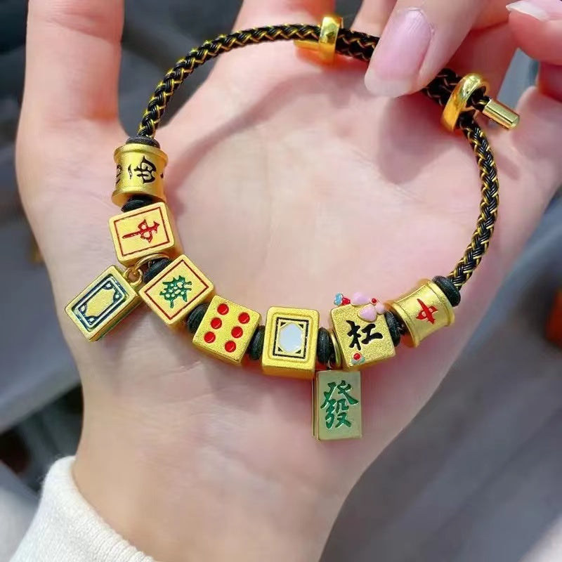 【B0116】Sand gold beads wire rope bracelet