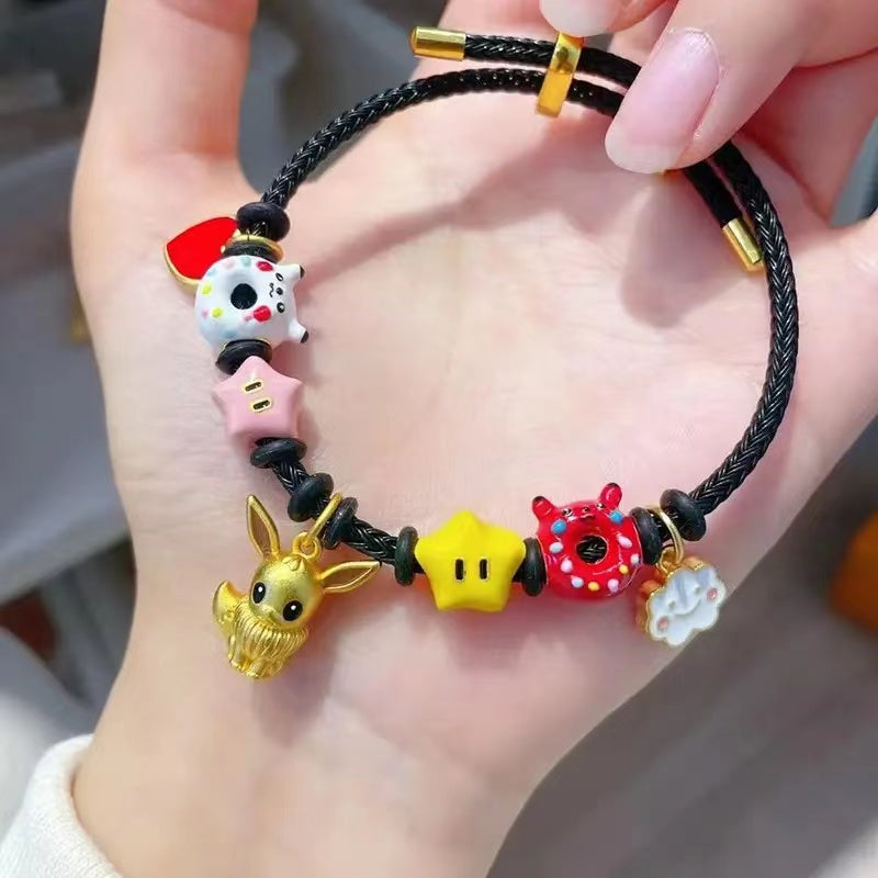 【B0116】Sand gold beads wire rope bracelet