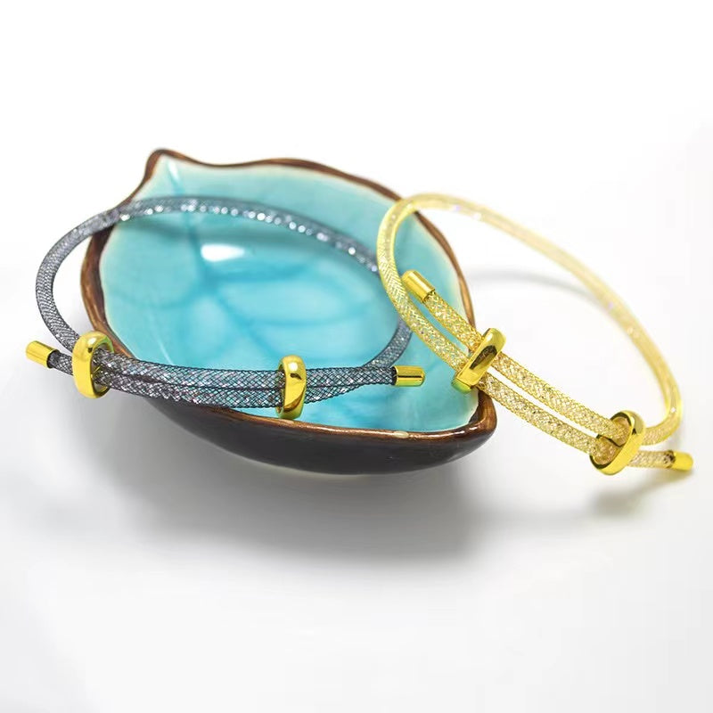 【F1004】Adjustable zirconia bracelet rope 3mm  - ACCESSORIES DIY