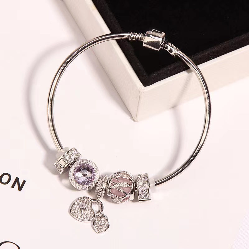 【B0110】Translucent beads bracelet crystal string bracelet