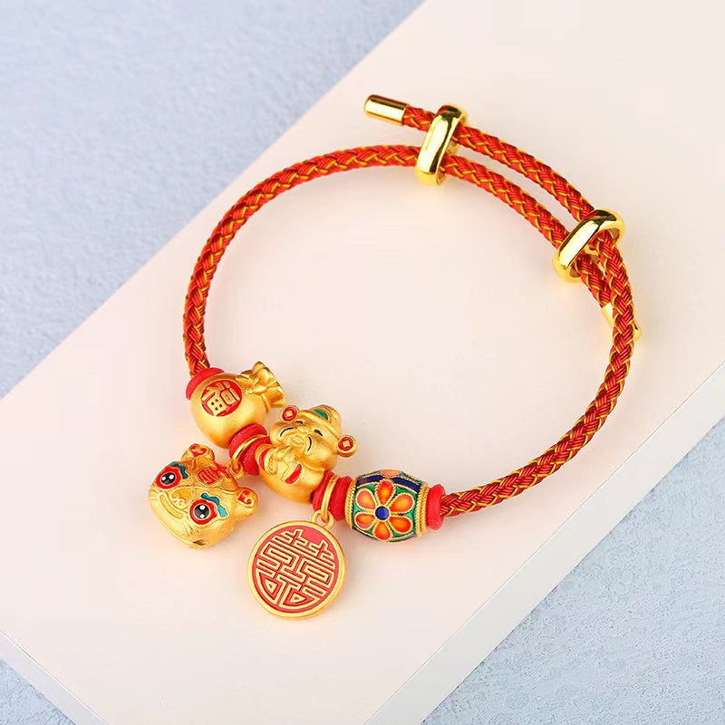 【B0100】God of Wealth tiger Braided bracelet