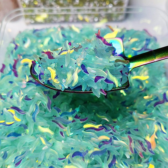 【A028】 Teal lightning - Luminous DIY Nail