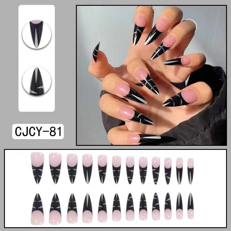 【B102】 DIY Nail Long ballet nail removable fake nail patch tip nail nail patch press on nails
