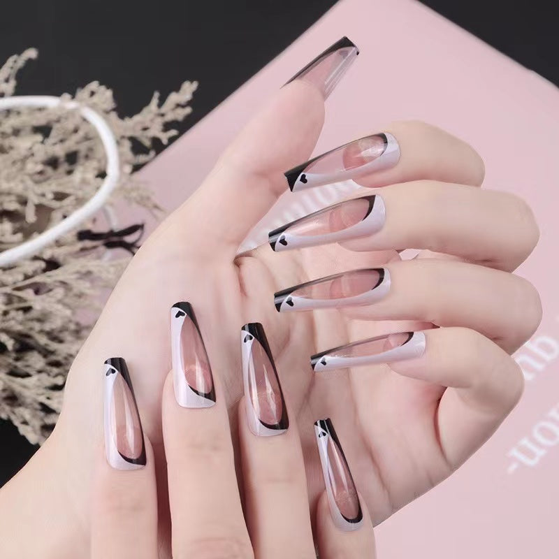 【B102】 DIY Nail Long ballet nail removable fake nail patch tip nail nail patch press on nails
