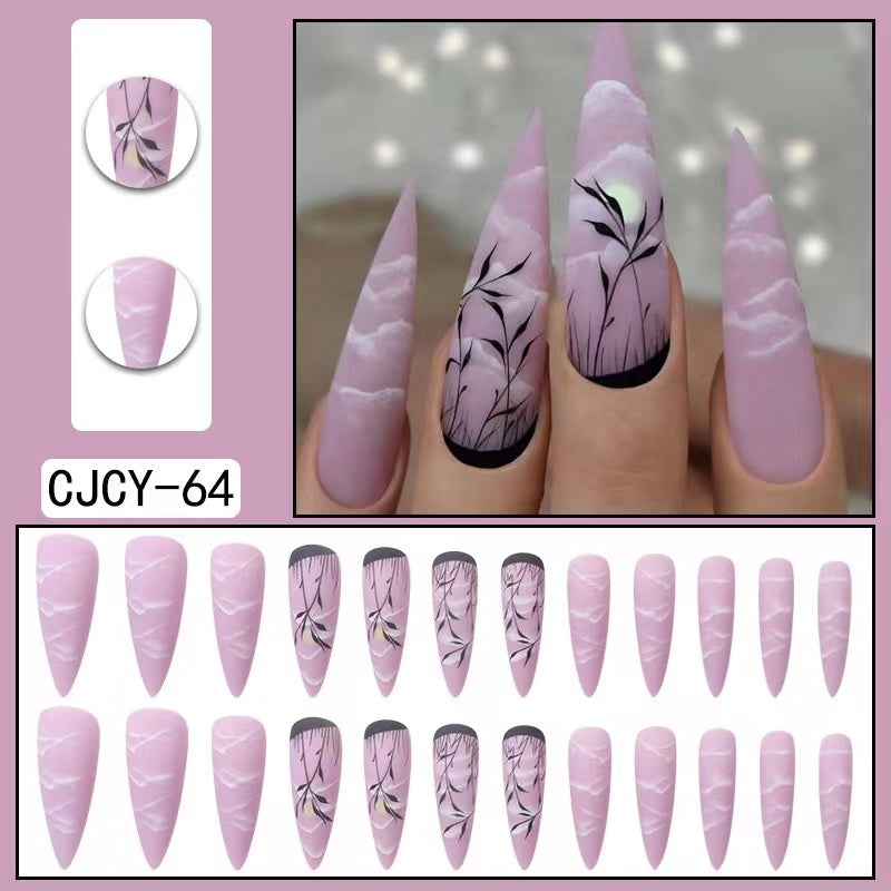 【B102】 DIY Nail Long ballet nail removable fake nail patch tip nail nail patch press on nails