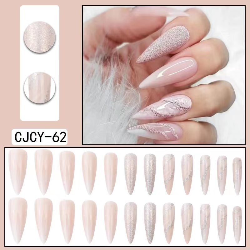 【B102】 DIY Nail Long ballet nail removable fake nail patch tip nail nail patch press on nails