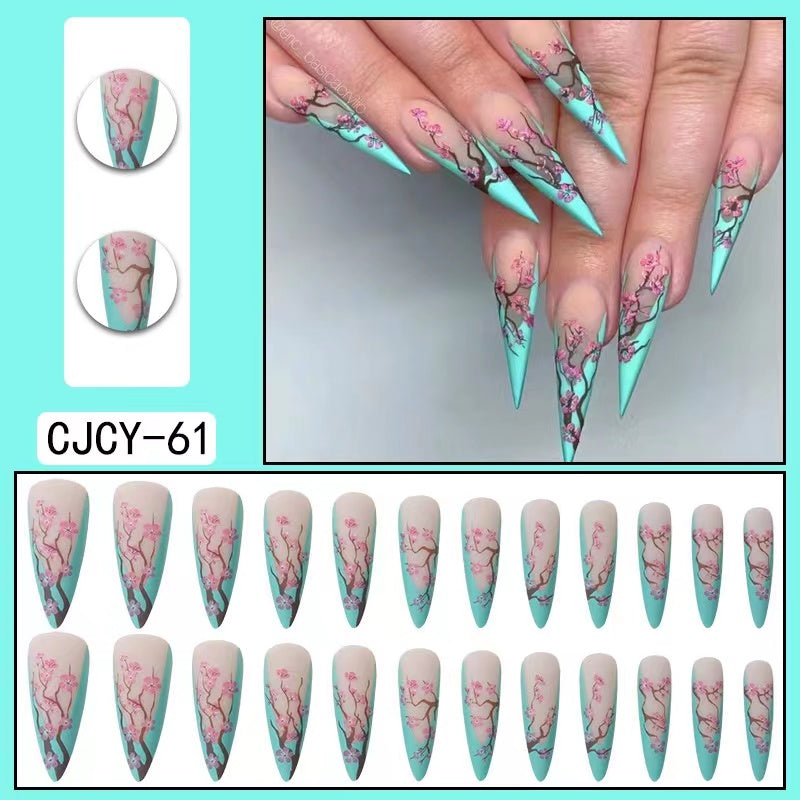 【B102】 DIY Nail Long ballet nail removable fake nail patch tip nail nail patch press on nails