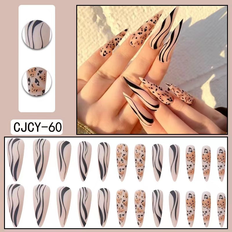 【B102】 DIY Nail Long ballet nail removable fake nail patch tip nail nail patch press on nails