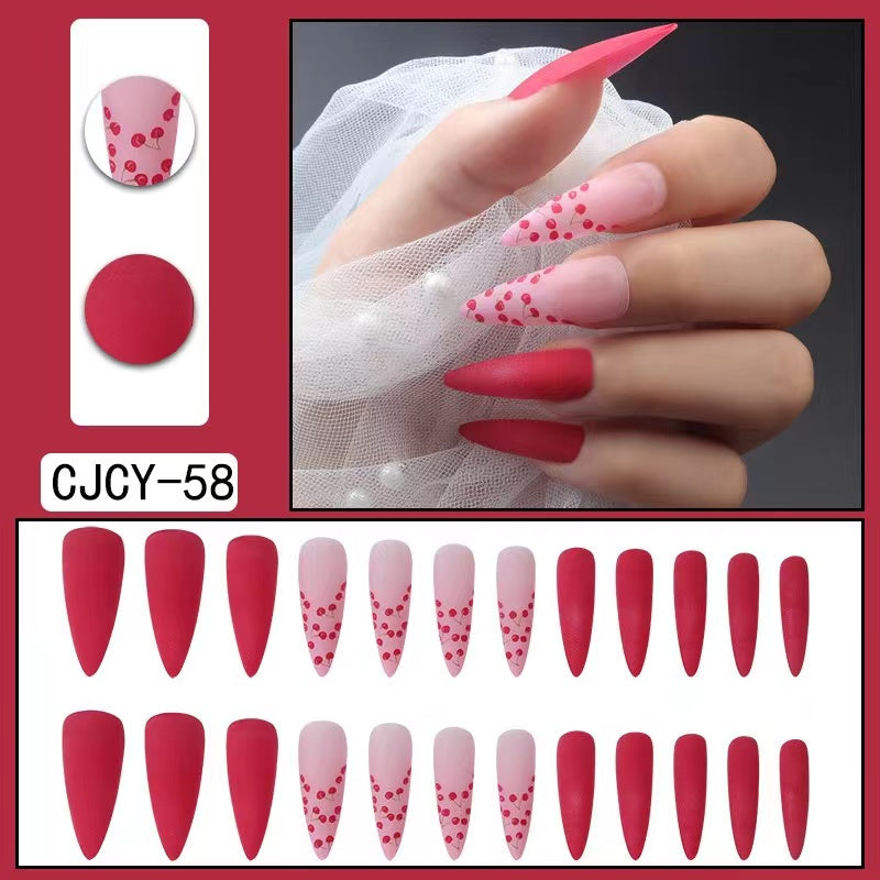【B102】 DIY Nail Long ballet nail removable fake nail patch tip nail nail patch press on nails