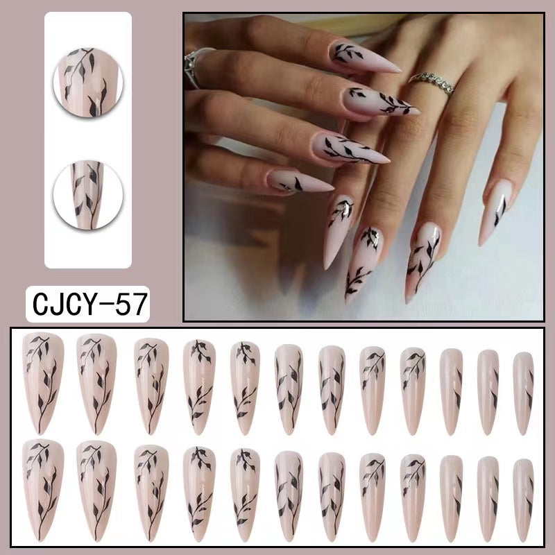 【B102】 DIY Nail Long ballet nail removable fake nail patch tip nail nail patch press on nails
