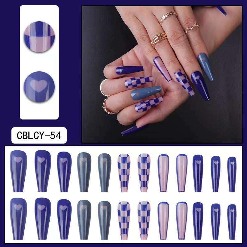 【B102】 DIY Nail Long ballet nail removable fake nail patch tip nail nail patch press on nails