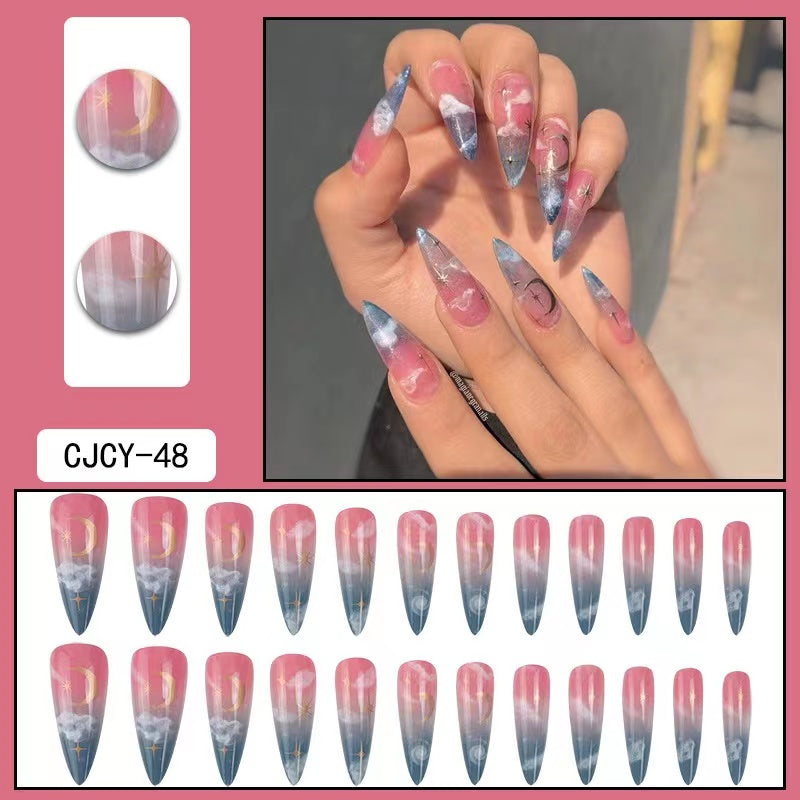 【B102】 DIY Nail Long ballet nail removable fake nail patch tip nail nail patch press on nails