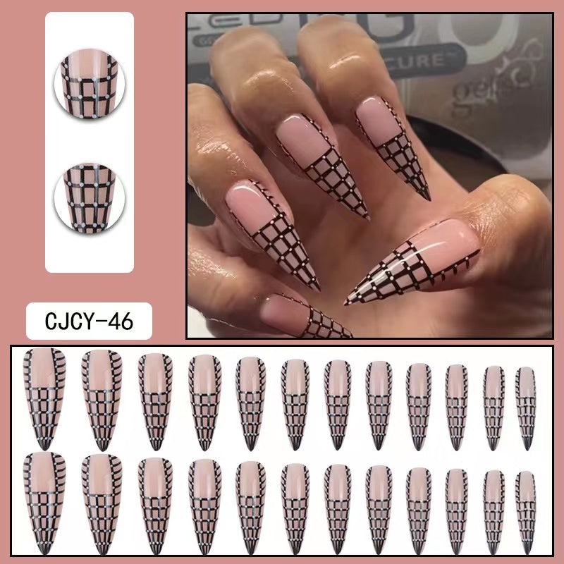 【B102】 DIY Nail Long ballet nail removable fake nail patch tip nail nail patch press on nails