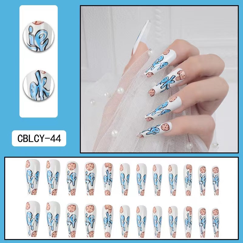 【B102】 DIY Nail Long ballet nail removable fake nail patch tip nail nail patch press on nails