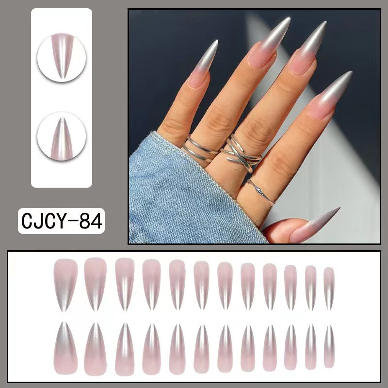 【B102】 DIY Nail Long ballet nail removable fake nail patch tip nail nail patch press on nails