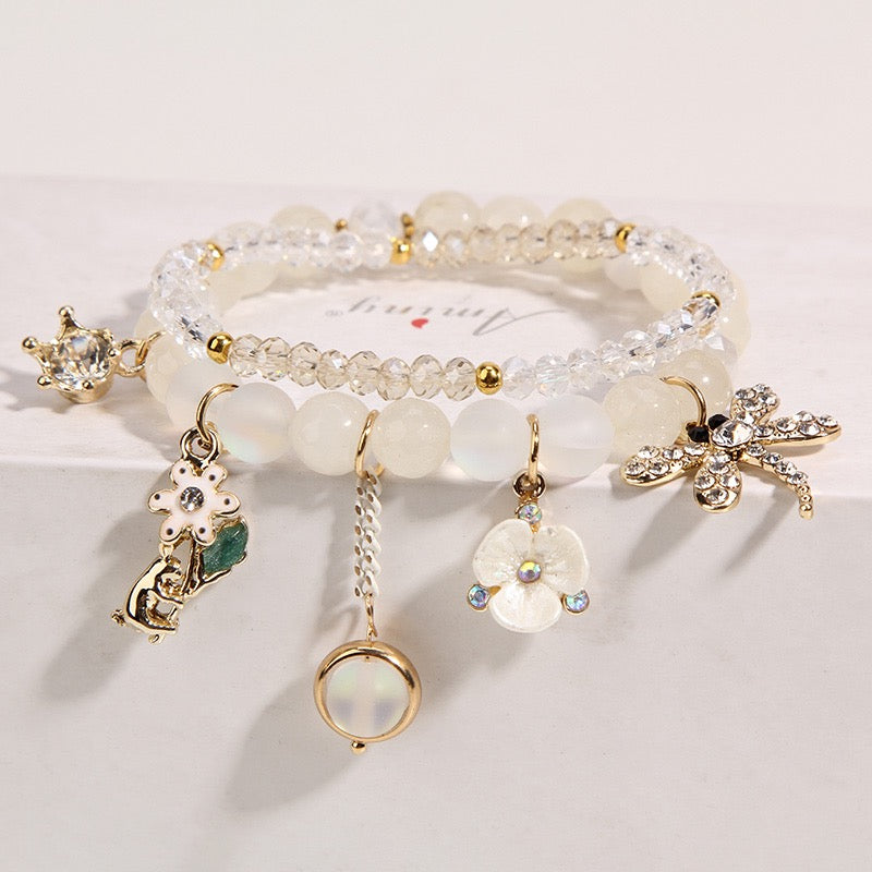 【B0098】Multi-element dragonfly charm bracelet