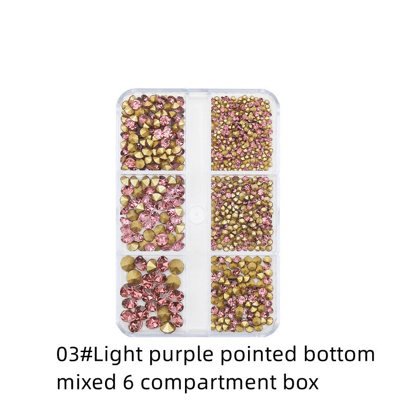 【A044】Crystal Spiked Nail Mixed Size Box