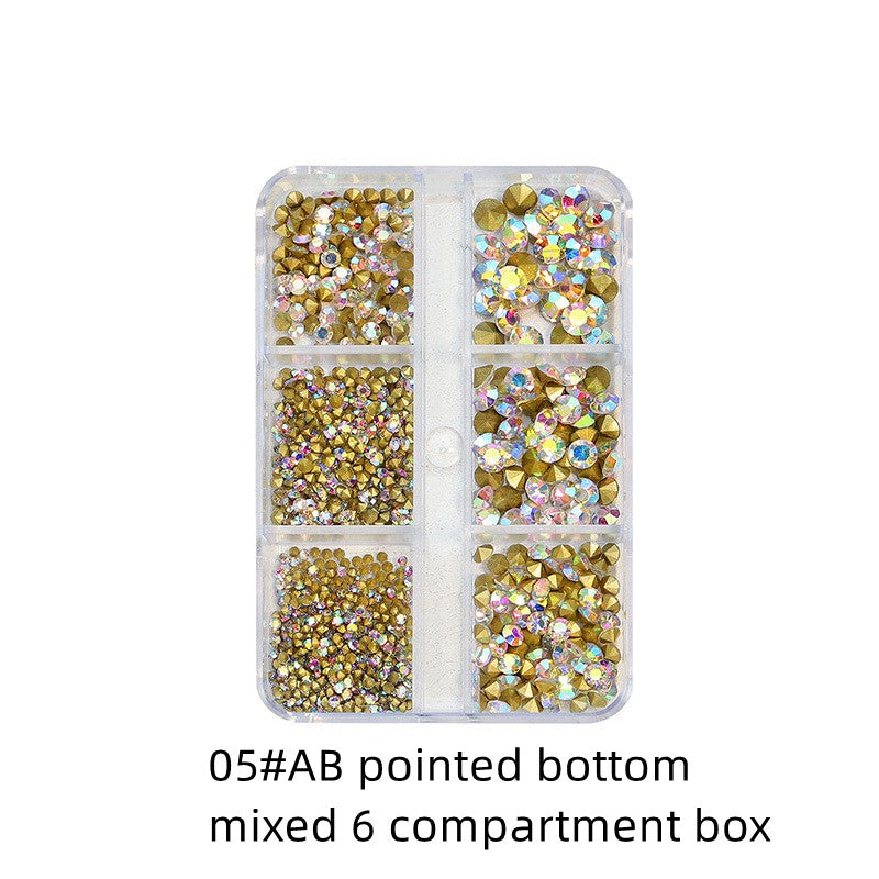 【A044】Crystal Spiked Nail Mixed Size Box