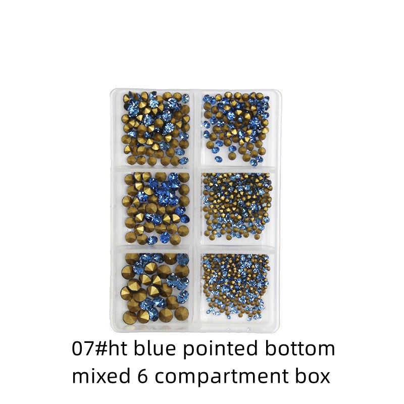 【A044】Crystal Spiked Nail Mixed Size Box