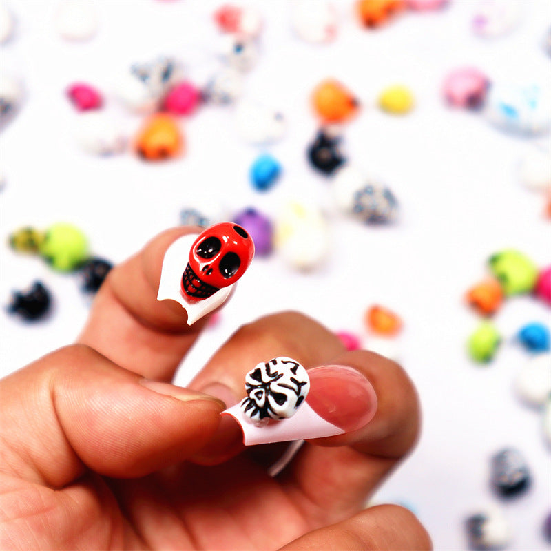 【A054】Skull Beads - DIY Nail