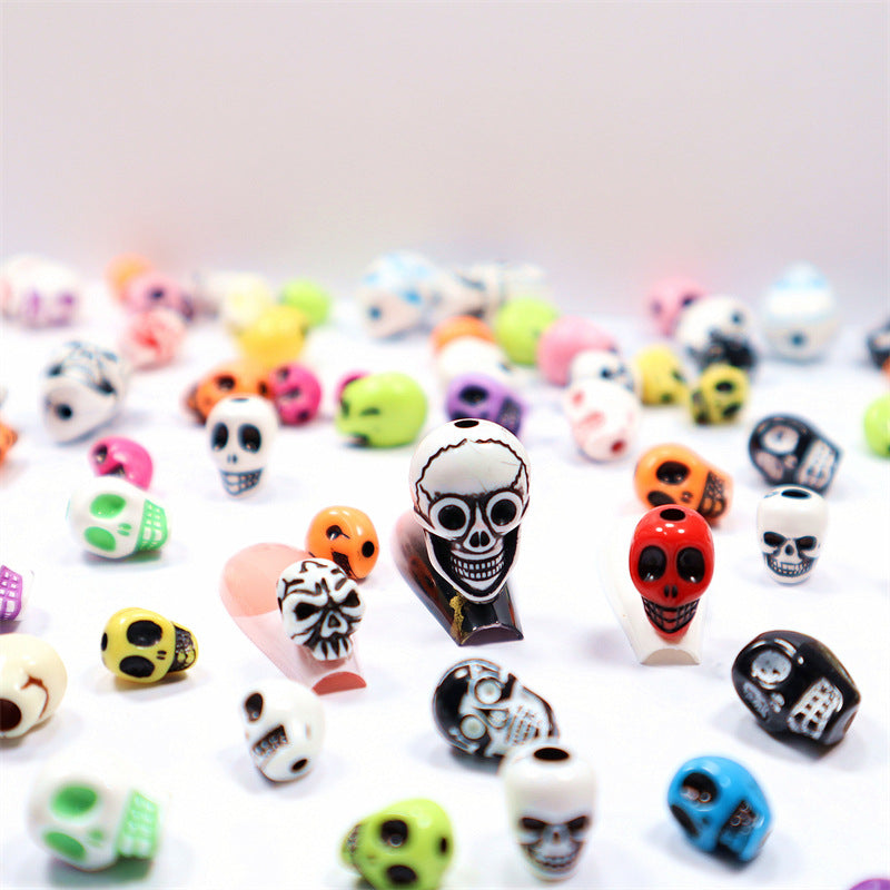 【A054】Skull Beads - DIY Nail