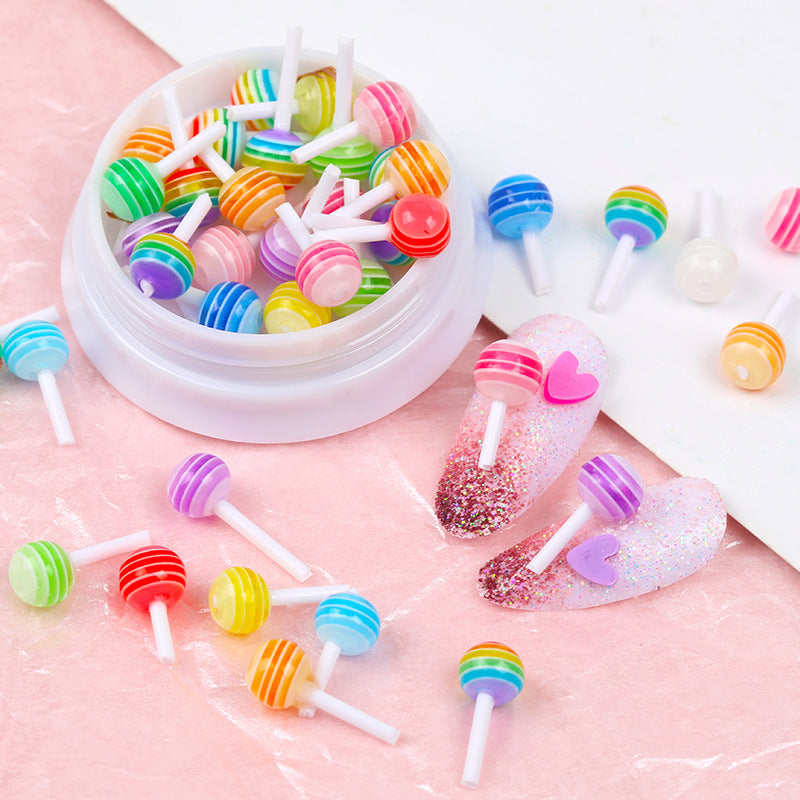 【A058】Rainbow lollipop - DIY Nail