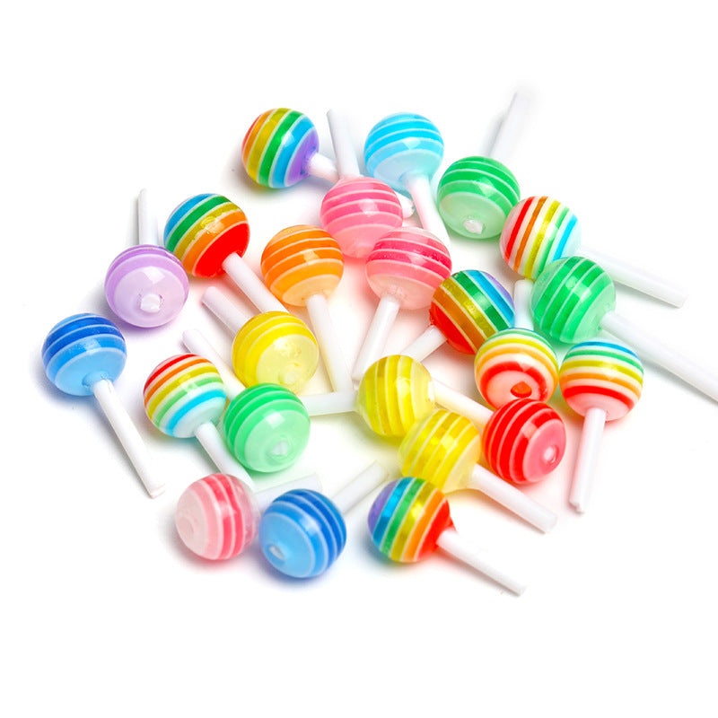 【A058】Rainbow lollipop - DIY Nail